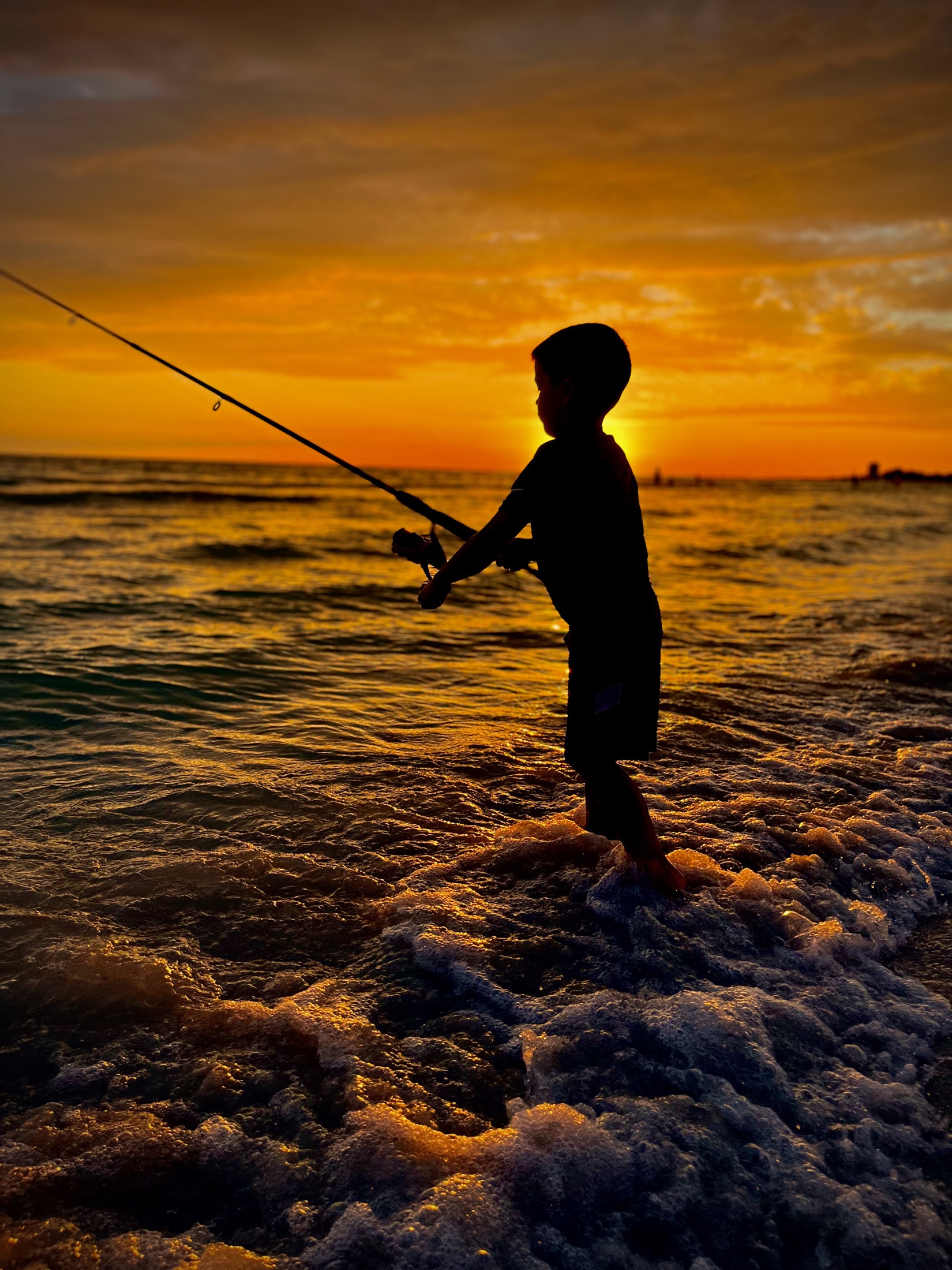 Sunset over the water